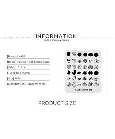 Kads Nail Stamp Plate FL046 - Flower & Succulents Design for Stunning Nail Art | Manicure Stencil Tools - Buy Online on GoSupps.com