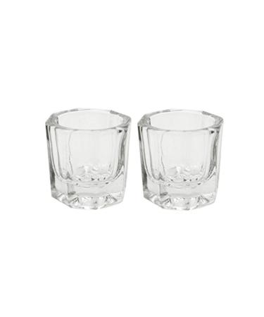 Manicure Bowl 2pcs Dappen Dish for Acrylic Nails Clear Glass Acrylic Nail Monomer Liquid Bowl Acrylic Powder Holder Acrylic Glass Jar Dampen Dish Liquid Cup