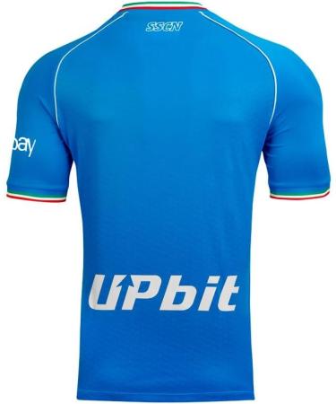 Buy SSC Napoli Mens Jersey Race Home 23/24 | Official Ea7 Tricolor Slim Fit T-Shirt - Light Blue | International Shipping Available - Buy Online on GoSupps.com