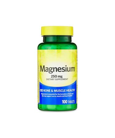 Magnesium Bone & Muscle Health Dietary Supplement Tablets 250 mg 100 Count + SEDLAV Sticker
