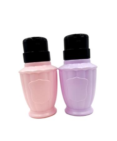 Beavorty pump bottle push down liquid bottle liquid push down pump dispenser liquid pumping bottle dispenser liquid dispenser nail remover bottle make up empty bottle travel purple medium Purple