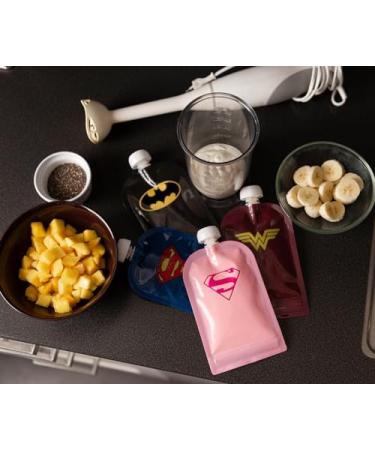 Herobility DC Batman Food Pouch 180ml - Reusable Sustainable & Leak Proof Baby Squeeze Pouches (3 Pack) - BPA Free - Buy Online on GoSupps.com