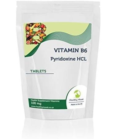 Vitamin B6 Pyridoxine HCL 100mg Food Supplement 30 Tablets Relief from PMS Symptoms Healthy Immune System Nerve and Cardiovascular Health HEALTHY MOOD UK Quality Nutrients - Buy Online on GoSupps.com