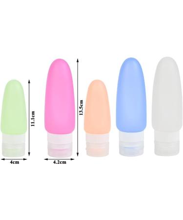 5-Piece Silicone Travel Bottles Set | Leak-Proof Portable Containers for Shampoo & Toiletries - Black - Buy Online on GoSupps.com