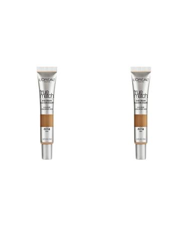 L'Or al Paris True Match Eye Cream in a Concealer 0.5% Hyaluronic Acid Dark N7-8 0.4 fl. Oz (Pack of 2)