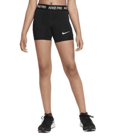 Nike Girls Pro 3" Boyshorts Black/White Medium Black