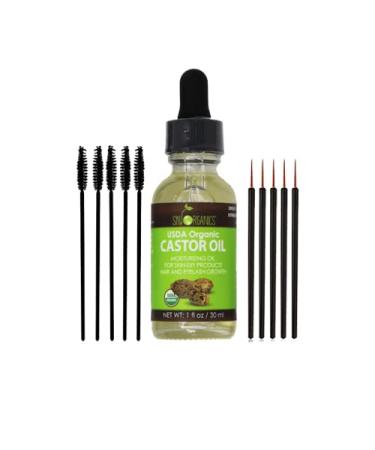 Sky Organics Organic Castor Oil Eyelash Serum - 1 fl oz for Healthy Lashes - Buy Online on GoSupps.com