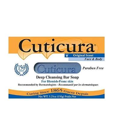 Cuticura Deep Cleansing Face and Body Soap Original Scent 5.25 oz (Pack of 3)