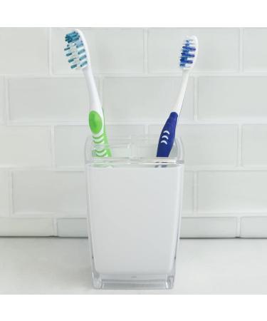Home Basics White Plastic Toothbrush Holder Tumbler - Break-Resistant Bathroom Accessory - Buy Online on GoSupps.com