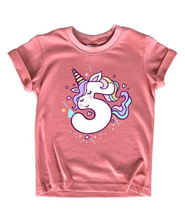 Unicorn 5th Birthday Shirt Outfit for Girls 5 Year Old Fifth Birthday Five Tshirt 6 Years Mauve