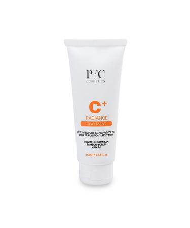 PFC Cosmetics Facial Radiance C+ Clay Mask 75ml Exfoliating Clay Treatment with Vitamin C+ Complex Bamboo Scrub and Kaolin for Personal Facial Skin Care and Cleansing. Facial Mask