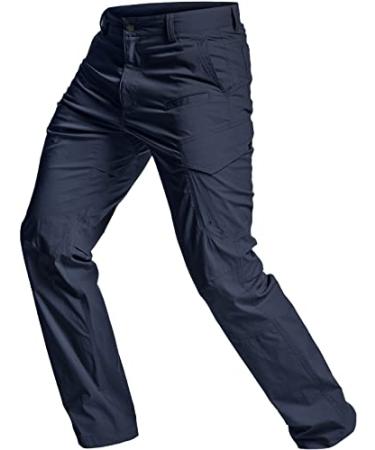 CQR Men's Hiking Pants, Water Resistant Outdoor Pants, Lightweight Stretch Cargo/Straight Work Pants, UPF 50+ Outdoor Apparel Runyon Cargo Navy 42W x 30L