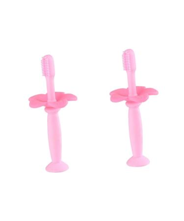 Tovinanna 2 STK bristles toothbrush toothbrushes for children toothbrush children toothbrush children's toothbrush baby training toothbrush toothbrush made of silicone protection sound wall pink