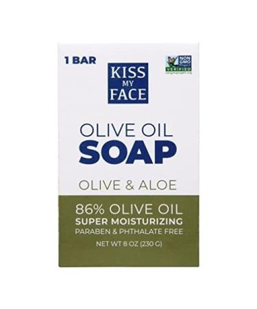 Kiss My Face Moisturizing Bar Soap - Olive & Aloe - 8 oz | Gentle for All Skin Types | Buy Internationally - Buy Online on GoSupps.com