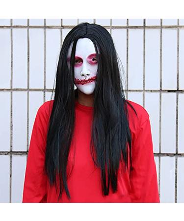 Long Hair Ghost Horror Devil Mask Halloween Mask Scary Challenge Games Evil Costume Halloween Cosplay Party Decoration Props