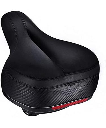 TONBUX Most Comfortable Bicycle Seat, Bike Seat Replacement with Dual Shock Absorbing Ball Wide Bike Seat Memory Foam Bicycle Seat with Mounting Wrench Black