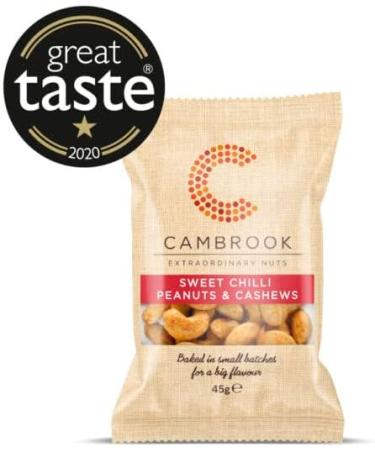 Cambrook | Almonds Hickory Smoke Seasoned 45g | Peanuts Caramelised Sesame Seeds 45g | Sweet Chilli Peanuts & Cashews 45g by Food Sanctuary - Buy Online on GoSupps.com