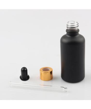 ZEOABSY 6 PiecesÂ 50mlÂ Empty Frosted Black/Gold Glass Dropper Bottles with Glass Pipette for Essence Essential Oil Elite Fluid Travel Cosmetics Storage Containers - Buy Online on GoSupps.com