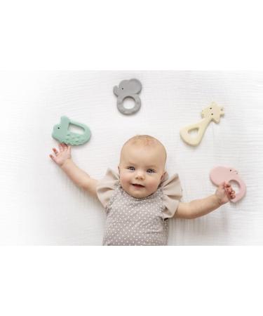 Tikiri Hippo Teething Ring - Natural Rubber Grasping Toy for Babies | Pink Baby Toy for Soothing & Development - Buy Online on GoSupps.com