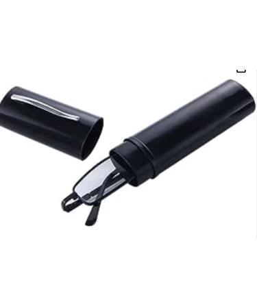 Portable Mini Blue Light Blocking Reading Glasses for Men Women Soft Nose Pad Spring Hinge Compact Readers Pocket Reading Glasses Small Folding Readers for Men Women(+250 Black