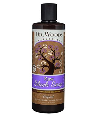 Dr. Woods Raw Black Moisturizing Liquid Soap with Organic Shea Butter, 16 Ounce 16 Fl Oz