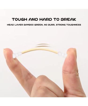 Organic Cotton Swabs with Wooden Sticks 200 Pcs Pack - Biodegradable Bamboo Spiral Head Qtips for Ears and Makeup - Buy Online on GoSupps.com