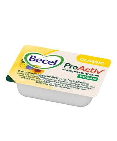 Becel Margarine Small portions Proactiv 200 x 10G in the cardboard ecel Original Classic with omega-3 and Omega-6 fatty acids Individual portions for buffets catering & large consumers