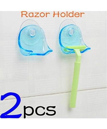 Rongweiwang 2-Pack Plastic Bathroom Razor Holder & Shaver Storage Rack - Clear Shaving Organizer - Buy Online on GoSupps.com