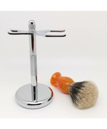 Lefeda Simply Men's Shaving Brush & Double Edge Razor Set - Premium Silver Holder - Perfect for Smooth Shaves - 2.9x6 Inches - Buy Online on GoSupps.com