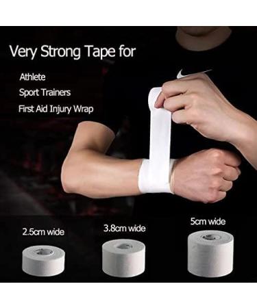 4 Roles Self-Adhesive Sports Tape 5cm x 10m - Skin-Friendly Tearable Bandage for Football Climbing & All Sports - White Sport Tapes Set - Buy Online on GoSupps.com