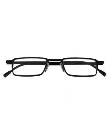 Ultra-thin Blue Light Blocking Reading Glasses for Men Women Lightweight Metal Computer Reader with Portable Case 2.5 Black