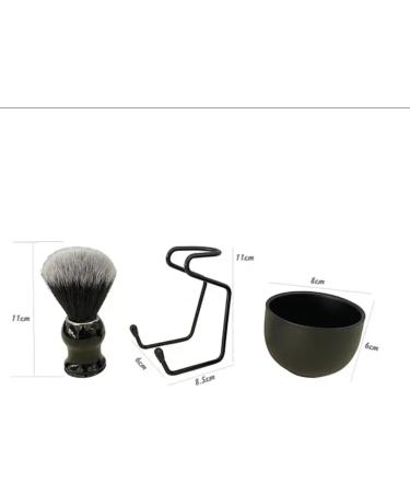 Stylish Vegan Beard Shaving Brush Set - Imitation Badger Hair in Elegant Black | International Shipping - Buy Online on GoSupps.com