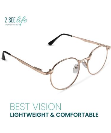 2SeeLife Gold Metal Rim Reading Glasses for Men & Women | Stylish & Durable 1.5x Readers | Comfortable Fit for All Face Shapes - Buy Online on GoSupps.com
