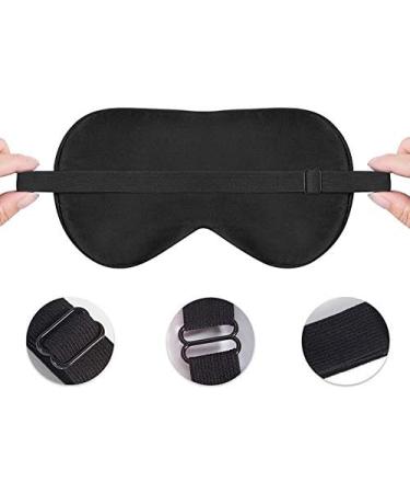 Silk Sleep Eye Mask with Adjustable Strap - Super Soft Comfort for Travel, Yoga, Nap - Ultimate Black Sleeping Aid - Buy Online on GoSupps.com