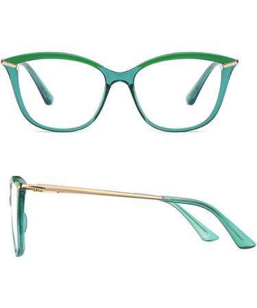 Retro Cat Eye Blue Light Blocking Reading Glasses for Men & Women - Trendy Anti Eyestrain Computer Readers in Green Size 1.0x - Buy Online on GoSupps.com