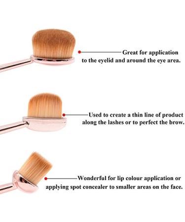 Dolovemk Oval Foundation Brush & Silicone Cleaning Pad Quick Makeup Brush Cleaner & Mini Sponge for Eyes & Nose - Buy Online on GoSupps.com