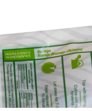 Nuestra Salud Borraja Borage Herbal Tea 1.06oz - 100% Natural Dried Herb - Traditional All-Natural Tea - Zip-Lock Packaging - 1 Count (Pack of 1) - Buy Online on GoSupps.com