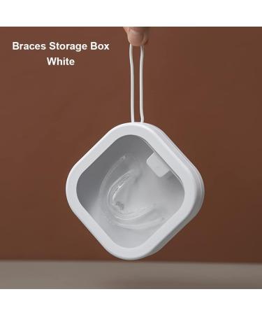 Portable False Teeth Storage Box | Plastic Mouth Guard Organizer for Oral Care | Health Protector - White - Buy Online on GoSupps.com
