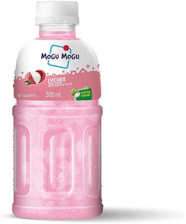 Mogu Mogu Lychee Juice with 25% NATA De Coco Energy Booster Drink (Pack Of 12) Full Of Fruit Fibres Delicious And Nutritious Drink Tasty And Twisty Treat Gift Hamper