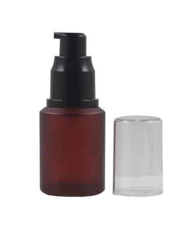 Ericotry 1PCS 30ml 1oz Rose Red Frosted Empty Glass Cosmetic Cream Lotion Pump Bottle With Black Pump Head And Anti-Dust Cap Travel Containers For Beauty Liquid Essential Oil Emulsion