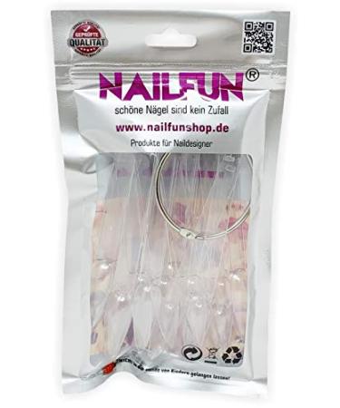 Tip Fan Stiletto Transparent Clear | 36 Presentation Nail Tips with Metal Ring | NAILFUN Nail Art Display - Buy Online on GoSupps.com