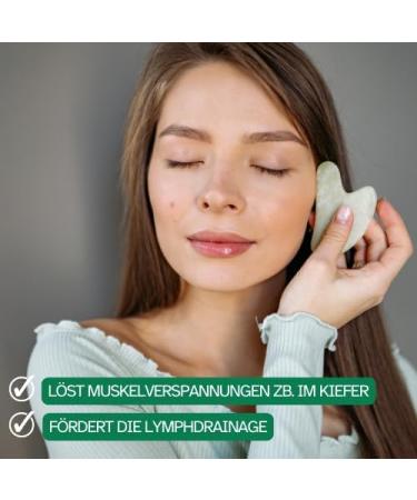 Ari Anwa Skincare Gua Sha Stein Liftingool | High-Quality Jade Massage Tool with Velvet Bag & Face Yoga eBook | Enhance Your Skincare Routine - Buy Online on GoSupps.com