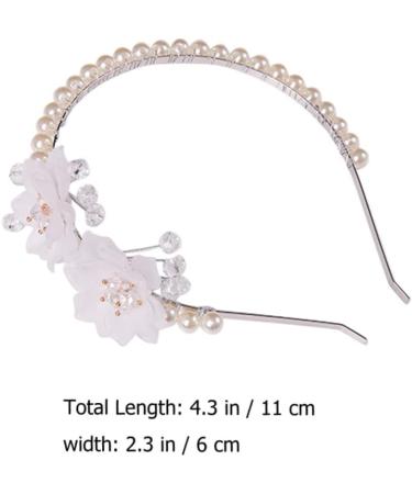 MUSISALY Pearl Headband Pearl Trim Headband for Wedding Crystal Tiara Wedding Decor Pearl Tiara Bridal Elegant Pearls Headband Hair Decor Zinc Alloy Ornaments Fine White - Buy Online on GoSupps.com