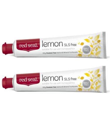 Red Seal Lemon Toothpaste for Homeopaths  Homeopathic Friendly Mint Free  Fluoride Free  No SLS  Fresh Citrus Flavor   Refreshing Natural Lemon Flavored Toothpaste  No Mint Flavor 3.5oz 2