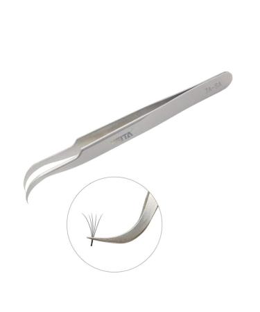 Individual Eyelash Tweezers - FEITA Professional Stainless Steel Curved Tweezer Precision for 3D Volume Eyelash Extension (1 Pc)