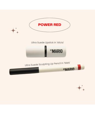 Makeup By Mario Lip Lift Kit - Power Red | Ultra Suede Lipstick & Sculpting Lip Pencil - International Shipping Available - Buy Online on GoSupps.com