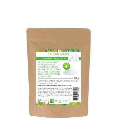 VET BOTANIC - Marine Calcium - Remineralization and deficiencies Dog and Cat (Powder) - 100g