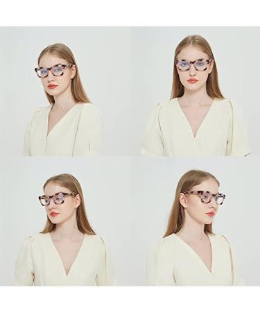 Shop Retro Spring Hinge Women's Blue Light Blocking Reading Glasses - Floral Pink & Tortoise - 2.5x Square Readers for Men & Women - Buy Online on GoSupps.com