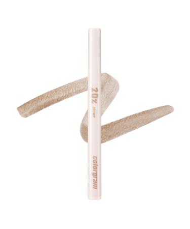 COLORGRAM Shade Re-Forming Brush Liner - 20% Brown | Soft & Natural Eyeliner  Long Lasting  Matte Finish  Smudgeproof Liquid Eyeliner for All Day Wear and Daily Makeup  Winged Eyes  Cat Eye 01) 20% Brown