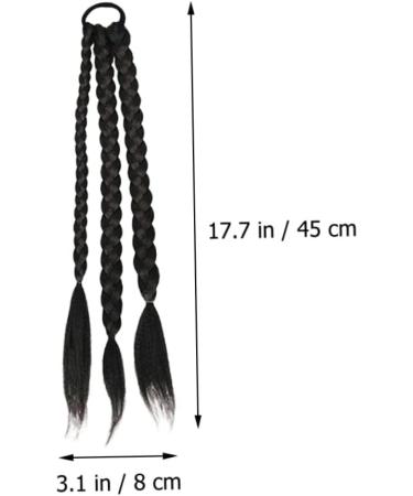FRCOLOR Braid Wig Fake Braid Wig Black Clip on Braids Ponytail Straight Hair Wig Braid Wigs Straight Wigs Braided Wig Jet Black Wig Extended High Temperature Wire Extension 45X8CM Black - Buy Online on GoSupps.com